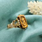 Image 2 of Gold ring with tiger's eye; Cameo