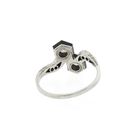 Image 6 of White Gold Ring with Diamond and Onyx; 0.40 ct; 14K; Size 17.25