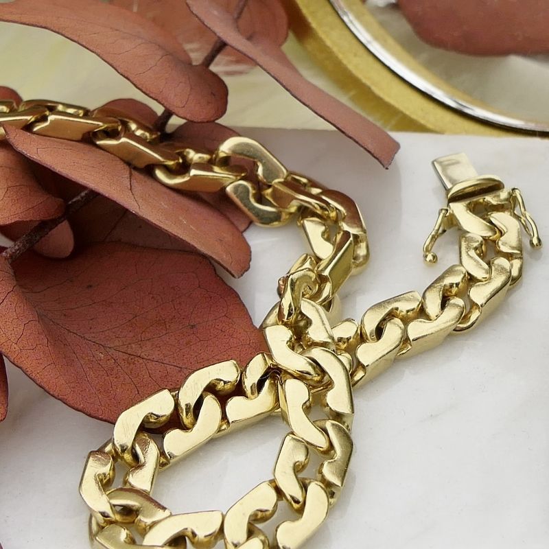 Image 2 of Solid gold gourmet link bracelet