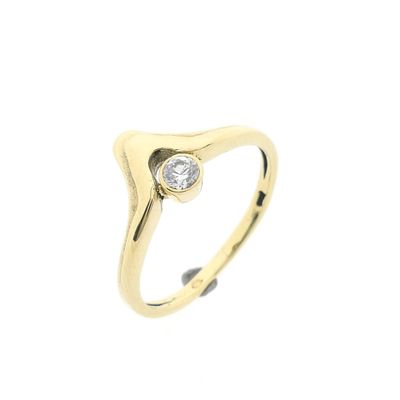 Image 1 of Gold ring with zirconia