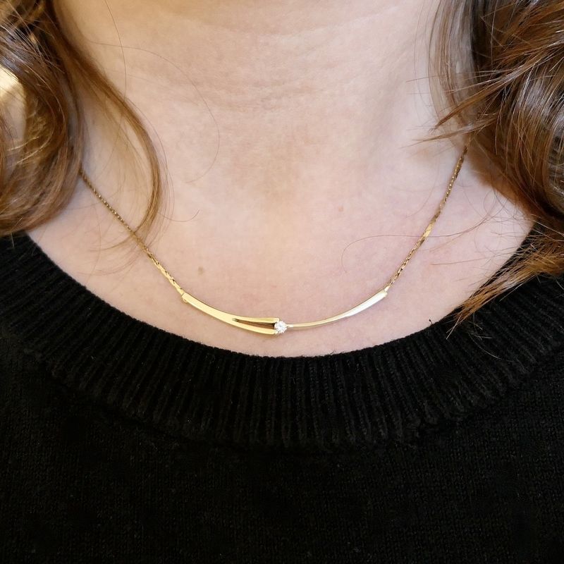 Image 9 of Gold cobra link necklace with fixed pendant | 41.5 cm