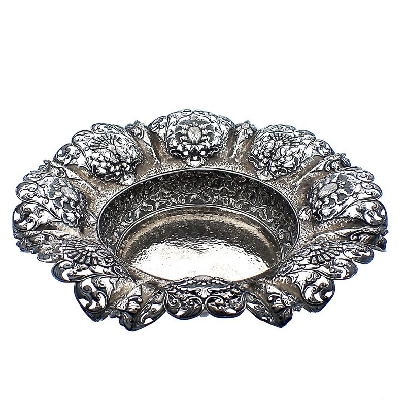 Image 1 of Vintage silver Djokja fruit bowl | Indonesian silverware