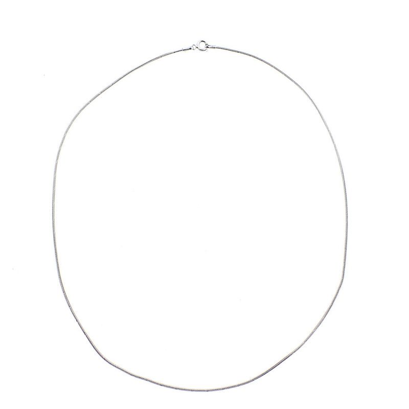 Image 6 of White gold snake link chain | 45 cm