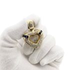 Afbeelding 8 van Gouden hart hanger met saffier en diamanten; 1,50 ct.