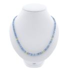 Image 1 of Light blue topaz bead necklace with gold clasp | 45.5 cm