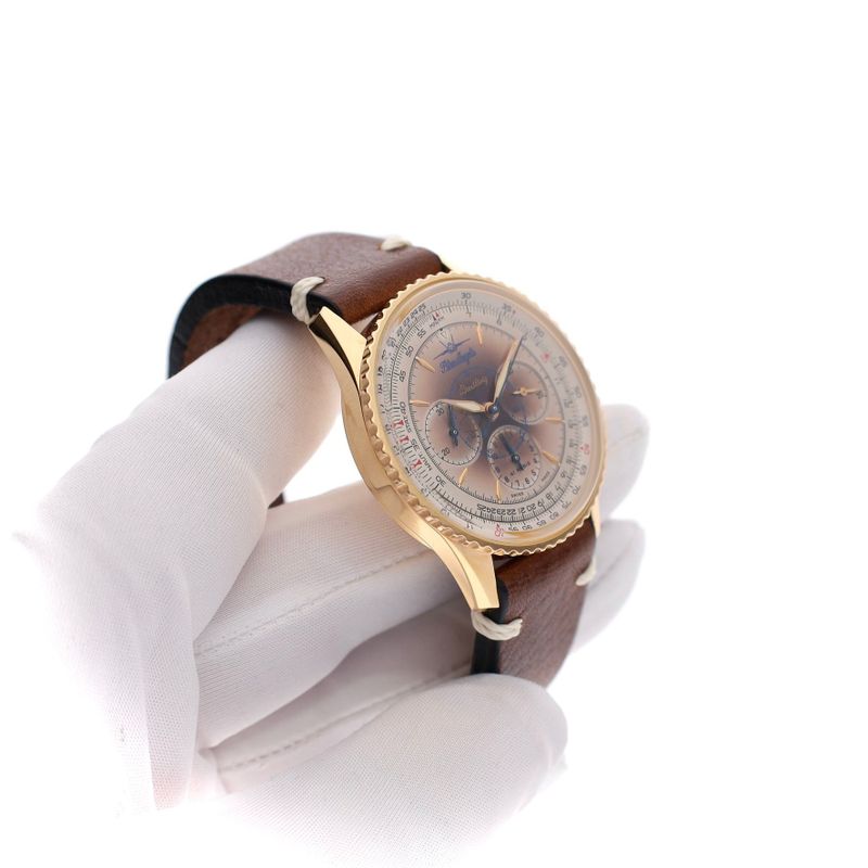 Image 8 of Breitling Navitimer Montbrillant 'Blue Angels' Limited Edition H30030.1; 18k Gold Watch