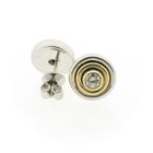 Image 9 of Bicolor gold stud earrings with diamond; 0.28 ct.