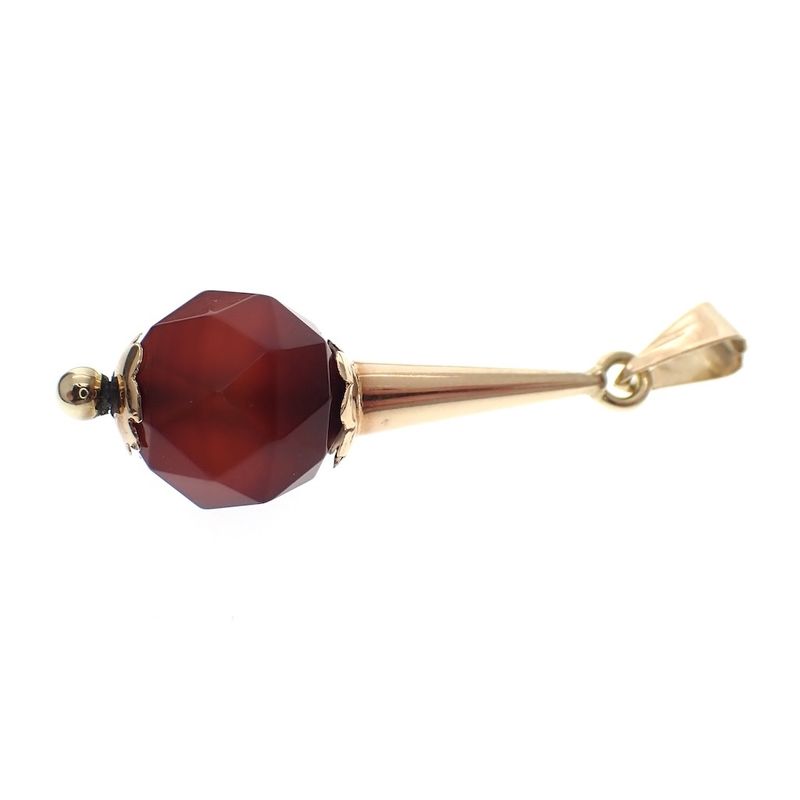 Image 5 of Vintage gold cone pendant with garnet
