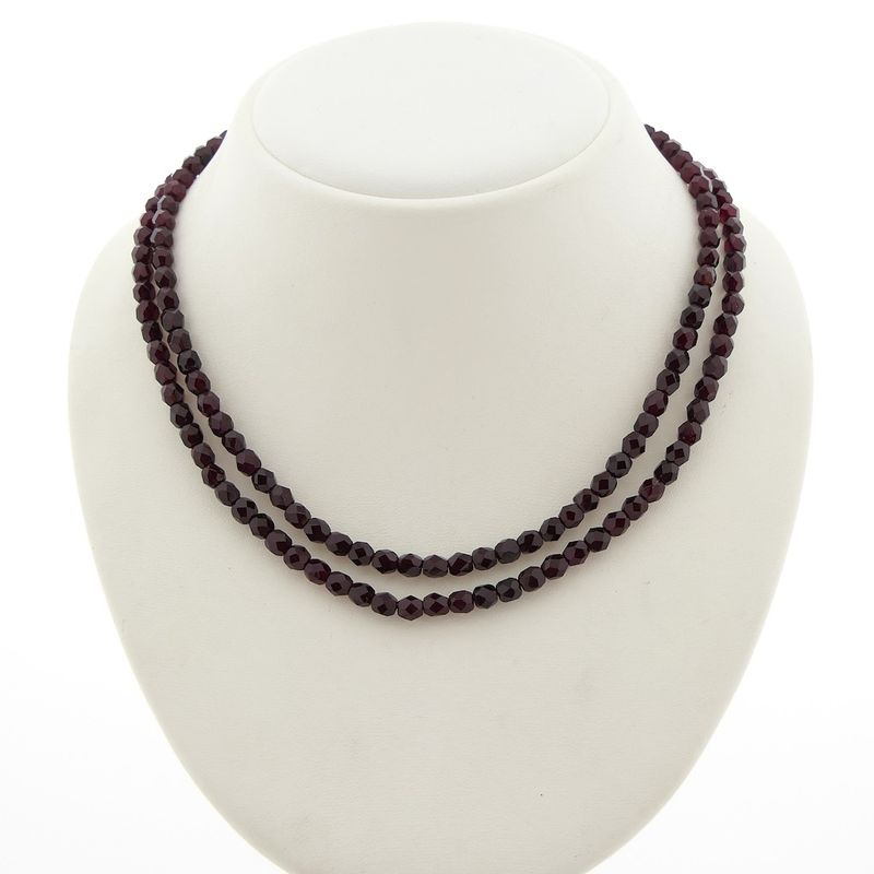 Image 4 of Antique glass bead necklace with gold clasp