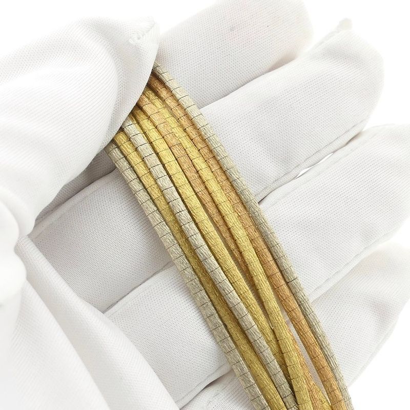 Image 7 of Tricolor gold omega link bracelet