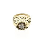Image 2 of Gold domed ring with diamond; 0.47 ct.