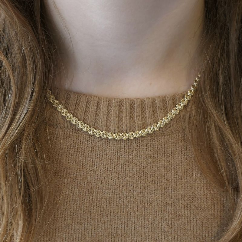 Image 9 of Gold (double) Prince of Wales link necklace | 46.5 cm