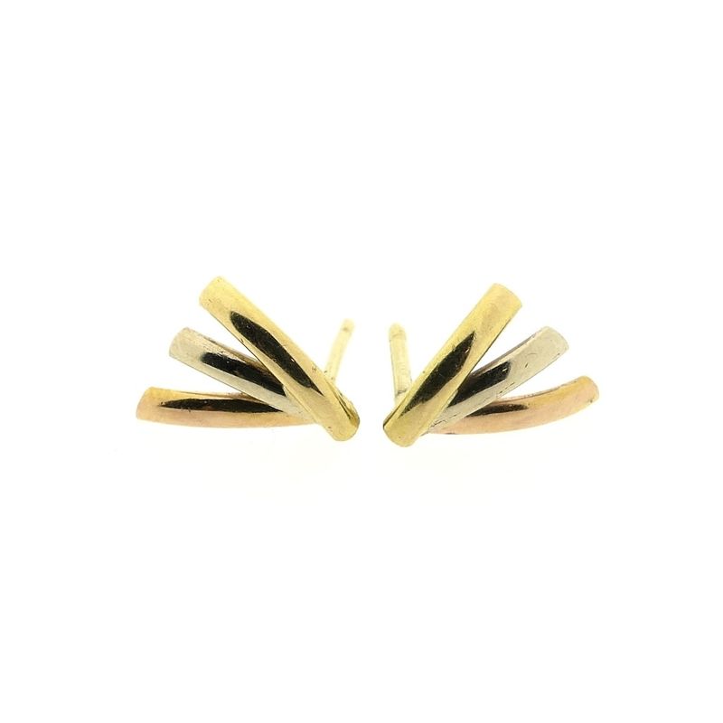 Image 6 of Tricolor gold stud earrings