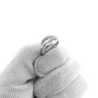 Image 8 of Wide silver crossover ring with zirconia