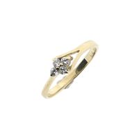 Gold subtle ring with zirconia