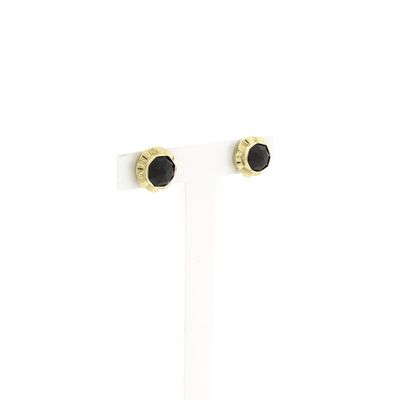 Image 2 of Gold stud earrings with garnet