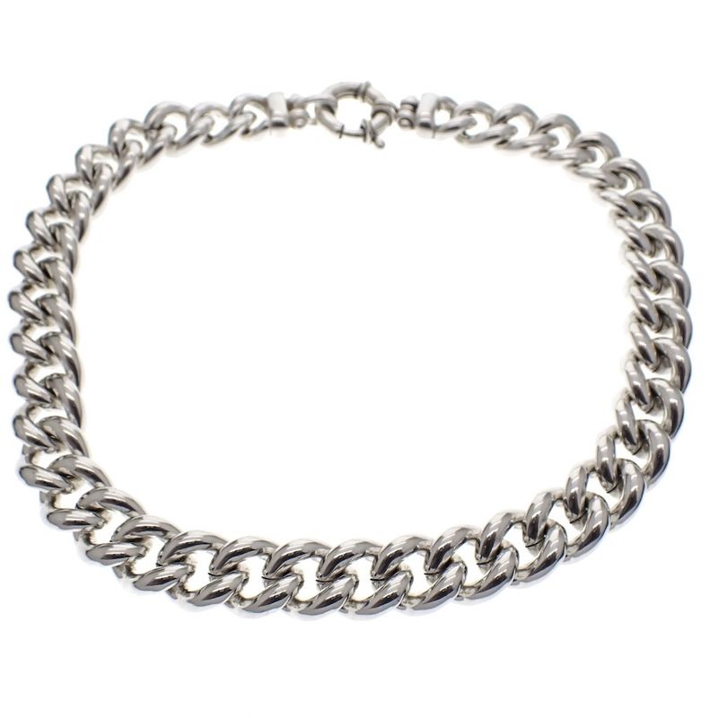 Image 6 of Silver robust gourmet link necklace | 45 cm