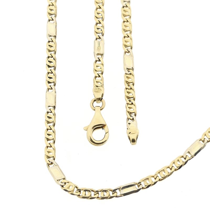 Image 1 of Bicolor Gold Falcon Eye Link Necklace