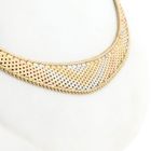 Image 4 of Tricolor Gold Panther Link Necklace