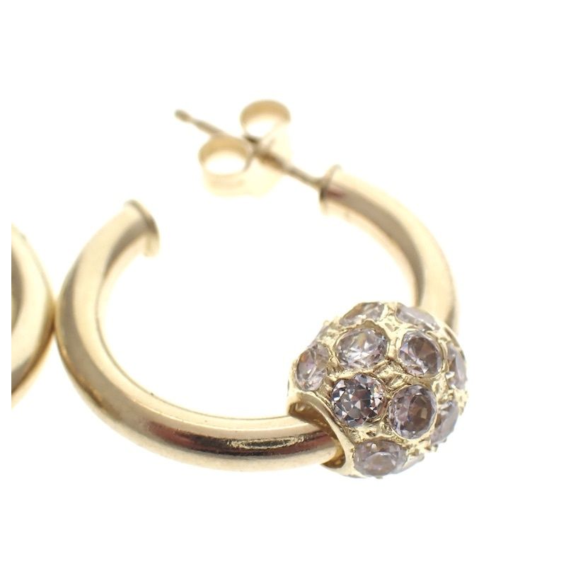 Image 2 of Gold earrings with zirconia; Ø 20.0 mm