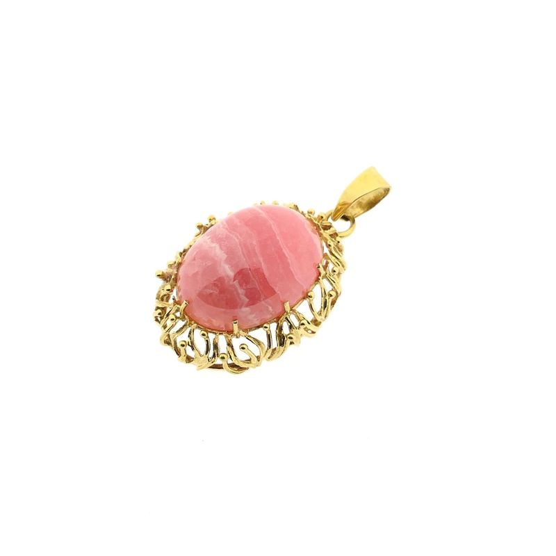 Image 7 of Vintage Gold Pendant with Rhodochrosite