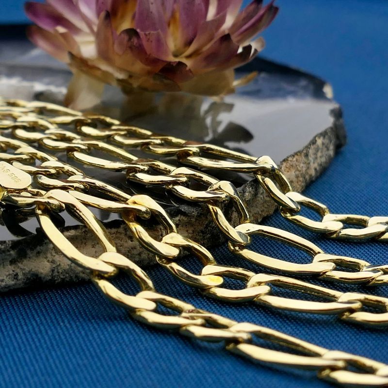 Image 2 of Two-tone gold Figaro link chain