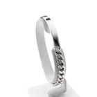 Image 1 of Silver flat gourmet bracelet with engraving plate | 20 cm
