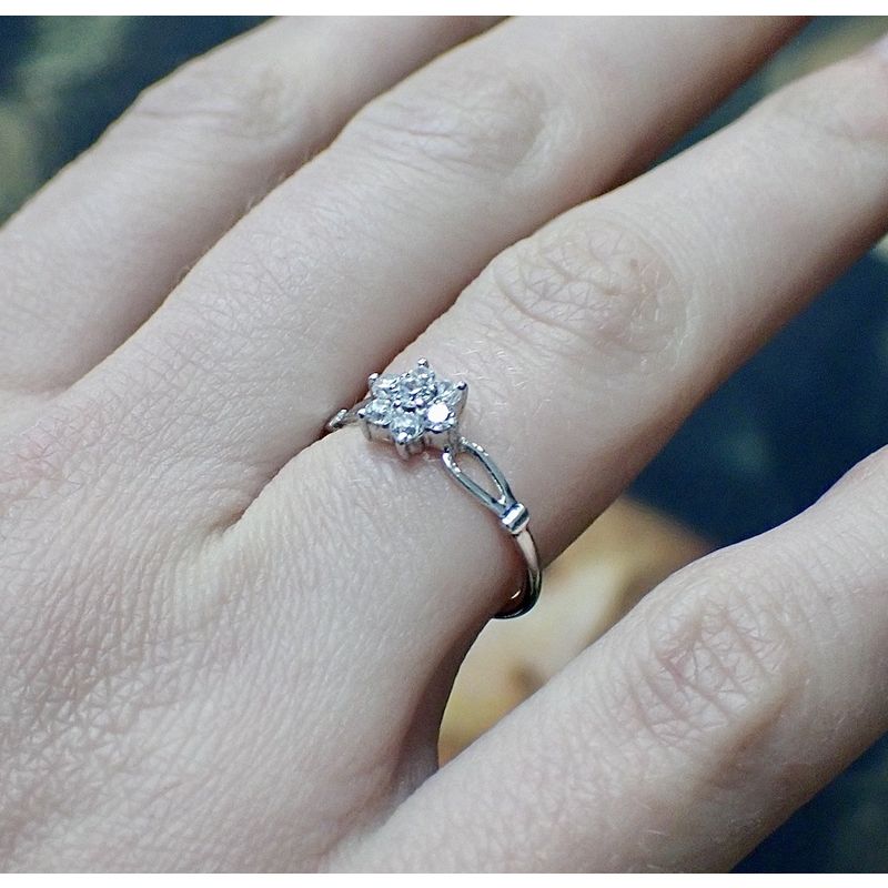 Image 2 of Silver entourage ring with zirconia