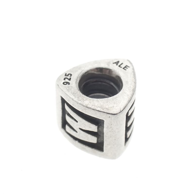 Image 5 of Pandora charm; Silver; Letter charm M