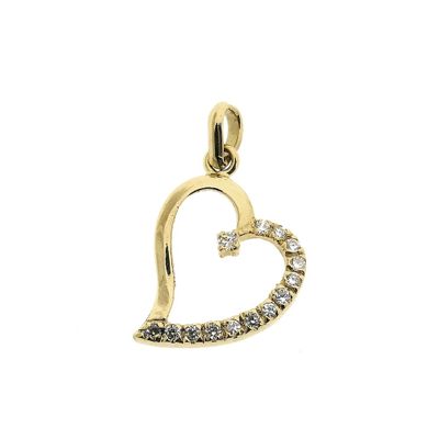 Gold pendant of a heart with zirconia Image 1 of Gold pendant of a heart with zirconia