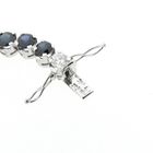 Image 7 of 18K white gold tennis bracelet with diamond and sapphire | 18 cm