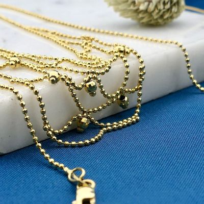 Image 2 of Gold Necklace with Ball Link; 14 Karat; 40 cm