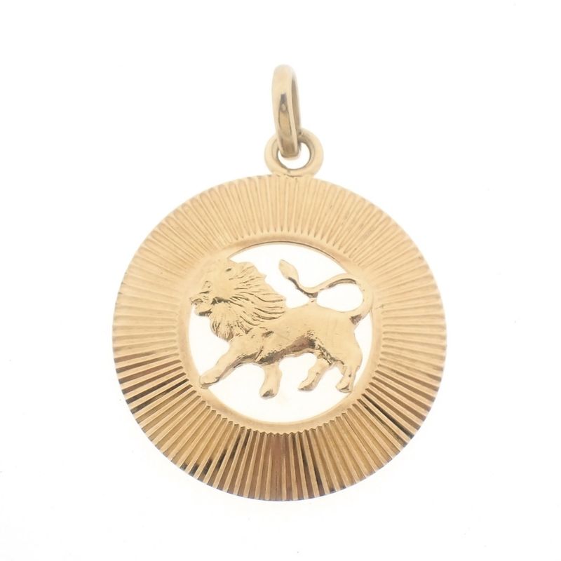Image 1 of Gold zodiac sign pendant; Leo | Fabiola
