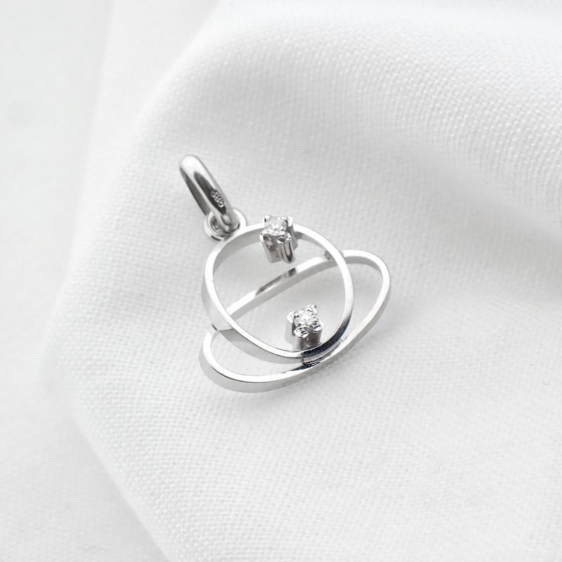 Image 4 of White gold fantasy pendant with diamonds | 0.04 ct.