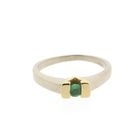 Image 3 of 18 carat bicolor gold ring set with emerald