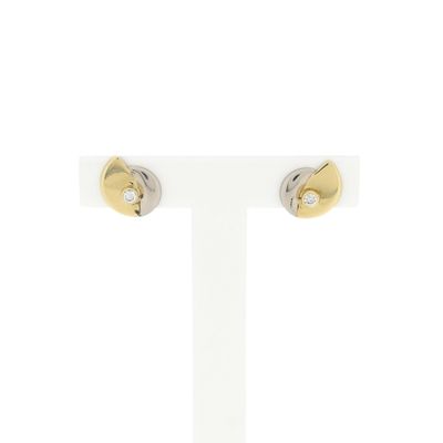 Image 1 of Bicolor gold earrings with zirconia