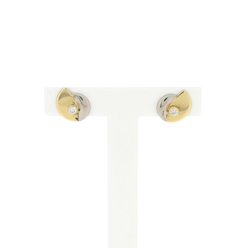 Image 1 of Bicolor gold earrings with zirconia