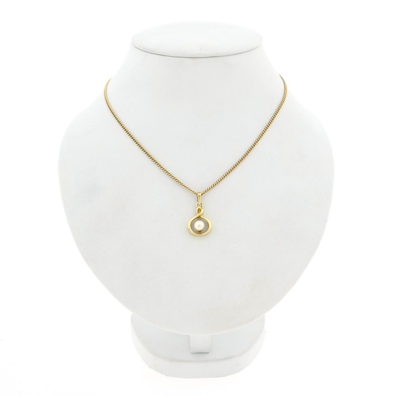 Image 3 of 8 Karat Pendant with a Pearl