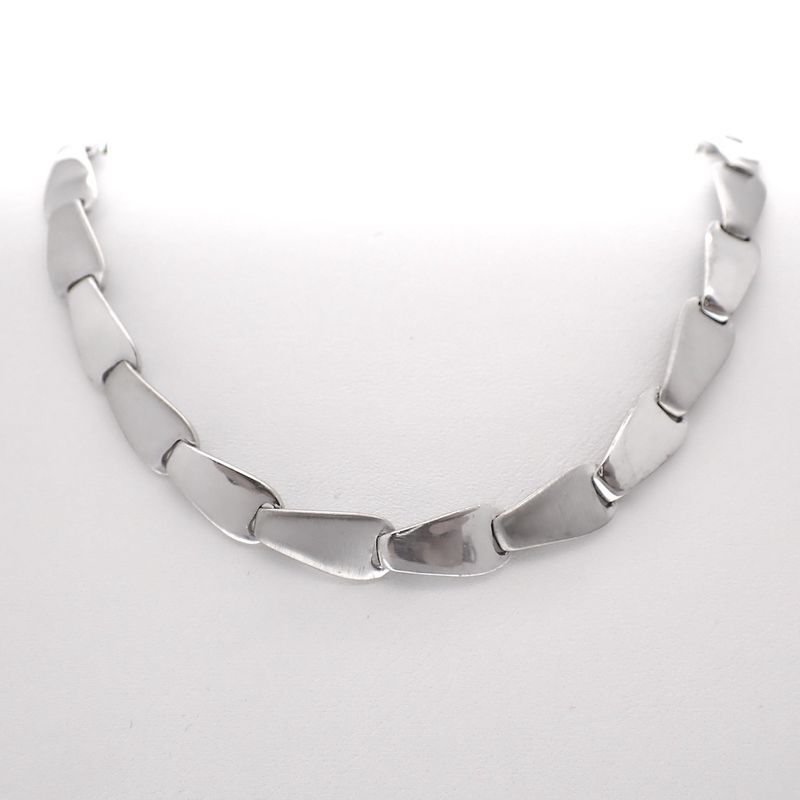 Image 1 of Silver fantasy necklace, half-matted | 43 cm