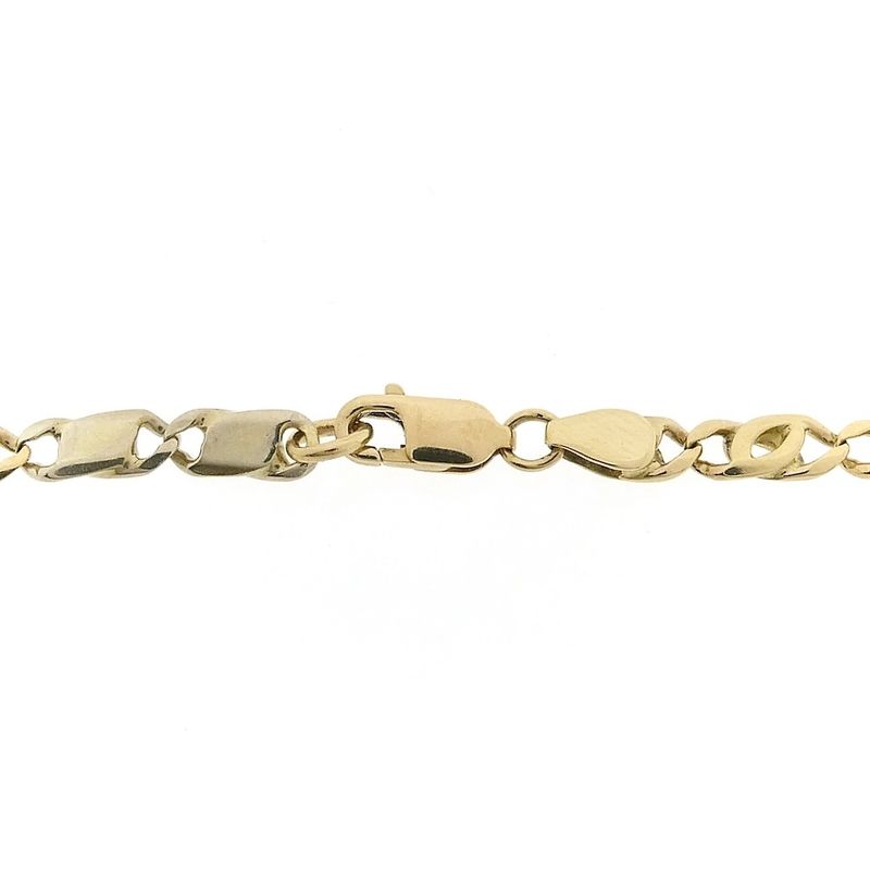 Image 3 of Two-tone gold gourmet/figaro link bracelet