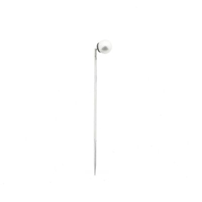 Image 1 of 18K White Gold Lapel Pin with Cultured Pearl
