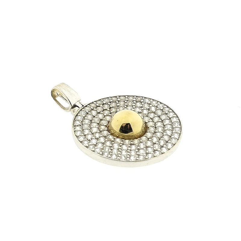 Image 3 of Two-tone gold pendant with zirconia