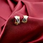 Image 2 of Two-tone gold stud earrings