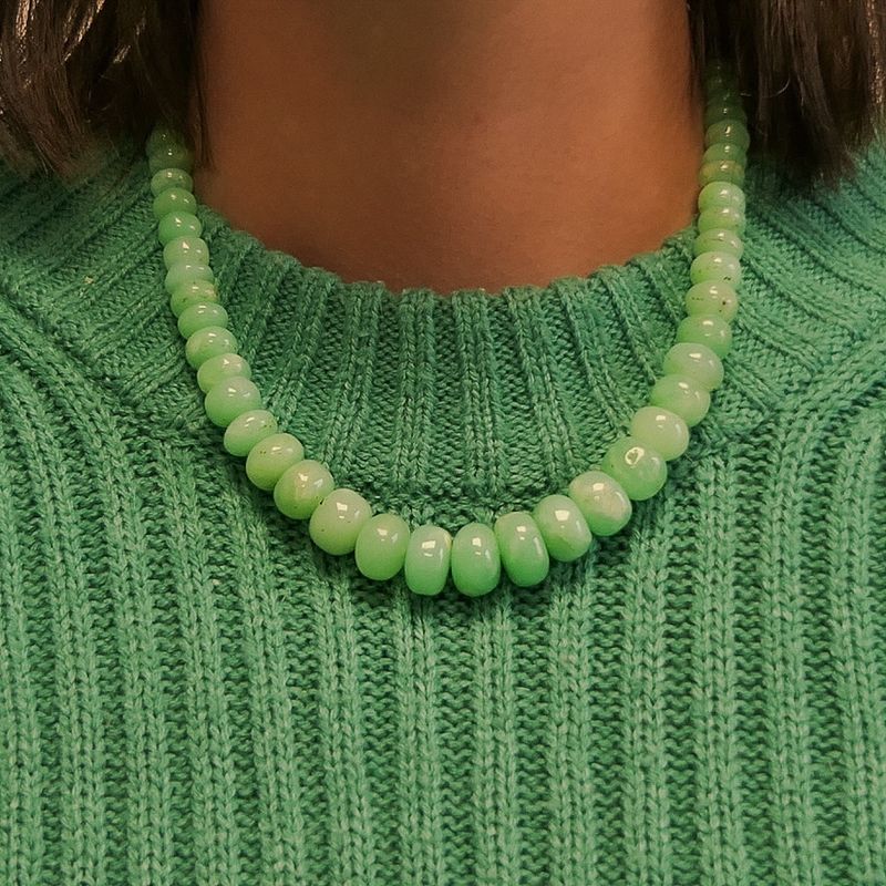 Image 4 of 9 crt. bead necklace jade | 45.5 cm