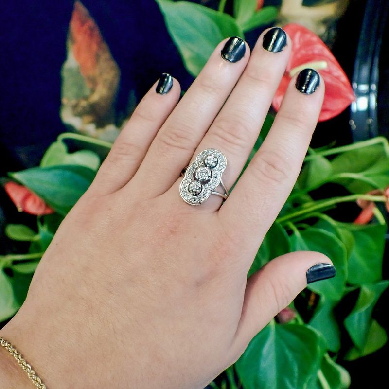 Image 4 of 18K white gold art deco engagement ring | 0.62 ct. diamonds