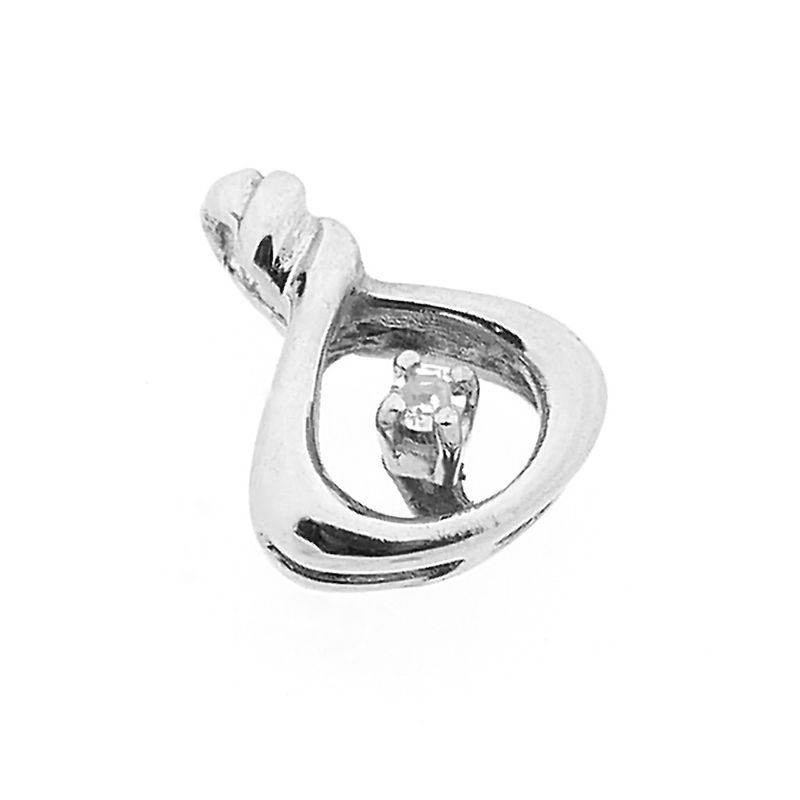 Image 9 of White gold minimalist pendant with diamond; 0.015 ct.