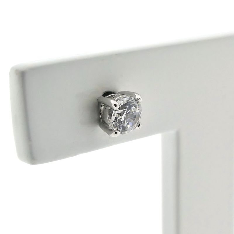 Image 4 of White gold stud earrings with zirconia