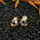 Image 12 of Tricolor gold stud earrings