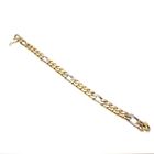 Image 4 of Solid two-tone gold Figaro link bracelet