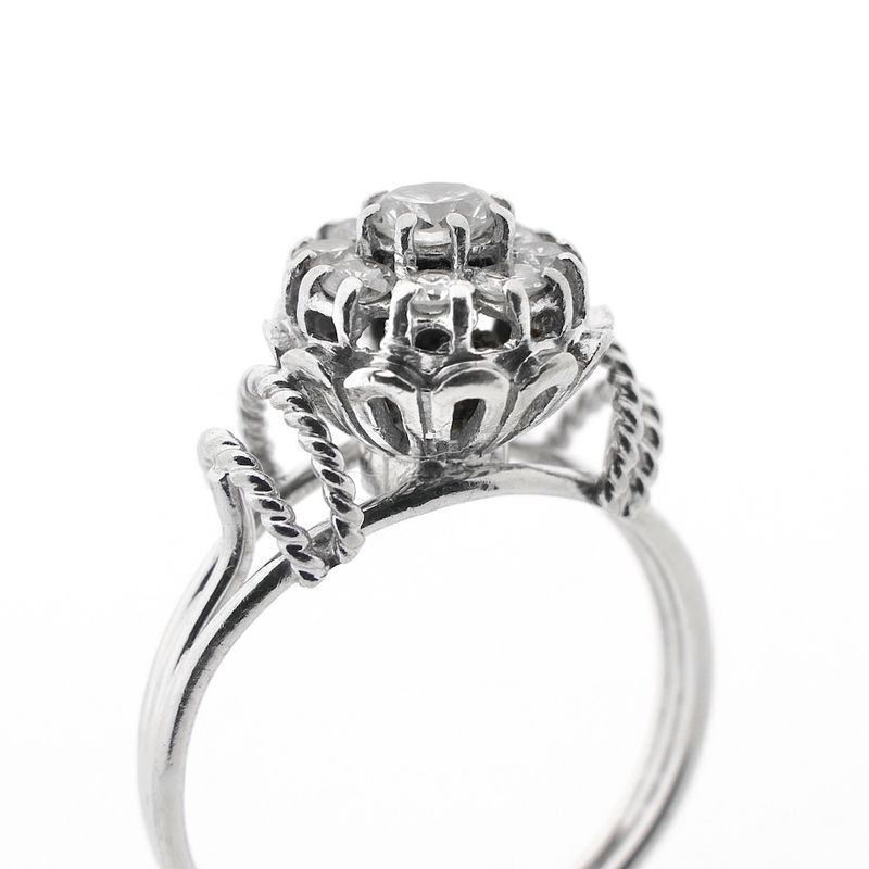 Image 2 of White gold cocktail ring with diamond | 0.51 ct.